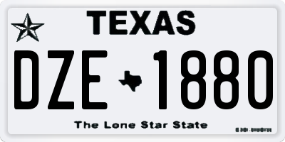 TX license plate DZE1880