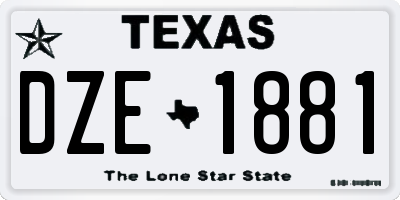 TX license plate DZE1881