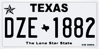 TX license plate DZE1882