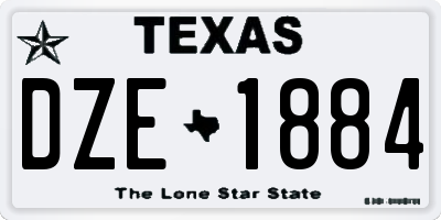 TX license plate DZE1884
