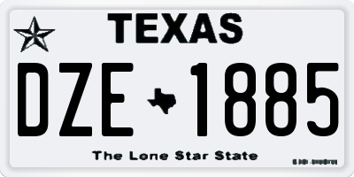 TX license plate DZE1885