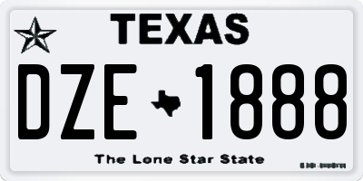 TX license plate DZE1888