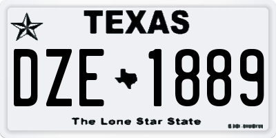 TX license plate DZE1889
