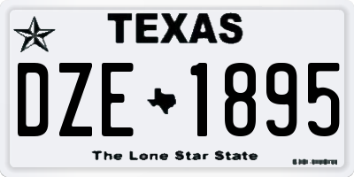 TX license plate DZE1895
