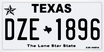 TX license plate DZE1896