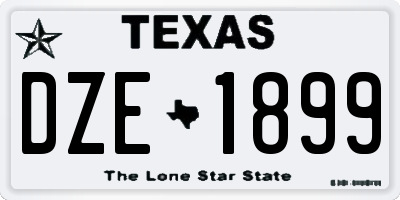 TX license plate DZE1899
