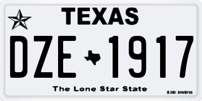 TX license plate DZE1917