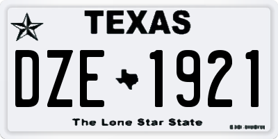 TX license plate DZE1921