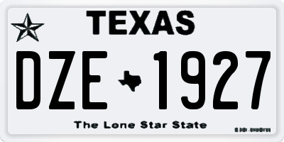TX license plate DZE1927