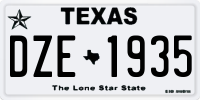 TX license plate DZE1935