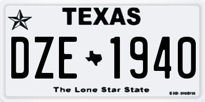 TX license plate DZE1940