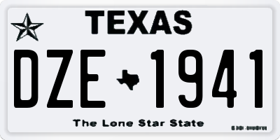 TX license plate DZE1941