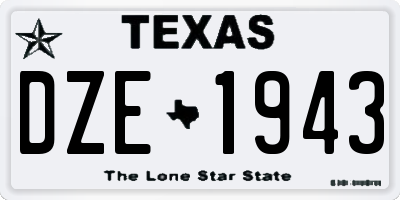 TX license plate DZE1943