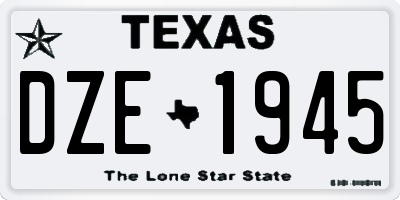 TX license plate DZE1945