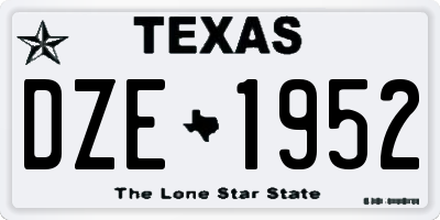 TX license plate DZE1952