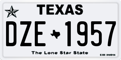 TX license plate DZE1957