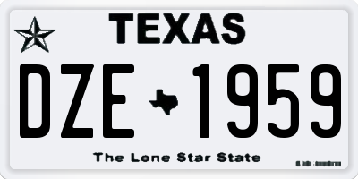 TX license plate DZE1959