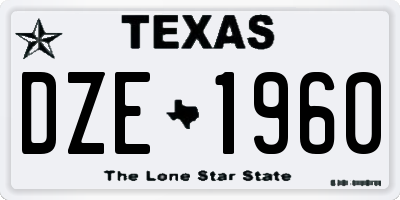TX license plate DZE1960