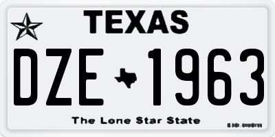 TX license plate DZE1963