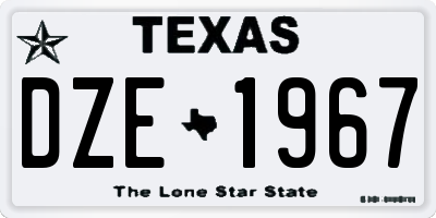 TX license plate DZE1967