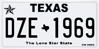 TX license plate DZE1969