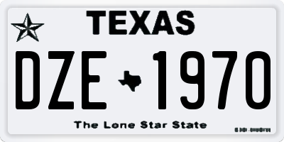 TX license plate DZE1970