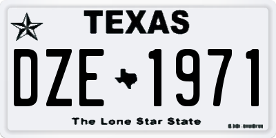 TX license plate DZE1971