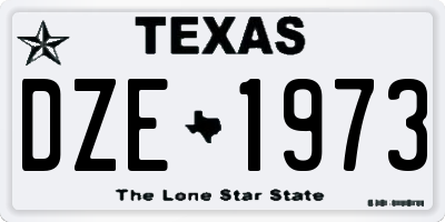 TX license plate DZE1973