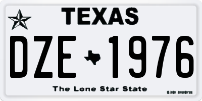 TX license plate DZE1976