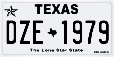TX license plate DZE1979