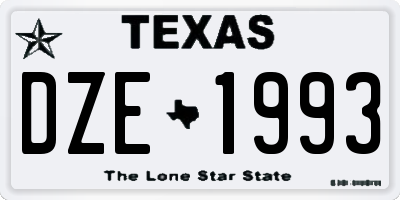 TX license plate DZE1993