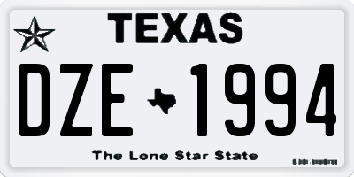 TX license plate DZE1994