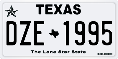 TX license plate DZE1995