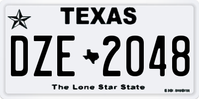 TX license plate DZE2048