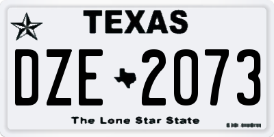TX license plate DZE2073