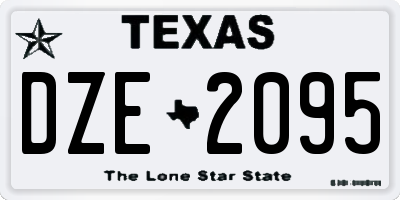 TX license plate DZE2095