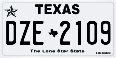 TX license plate DZE2109
