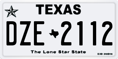TX license plate DZE2112
