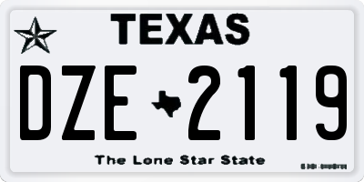 TX license plate DZE2119