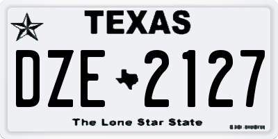 TX license plate DZE2127