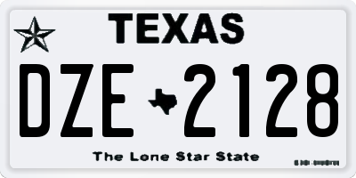 TX license plate DZE2128