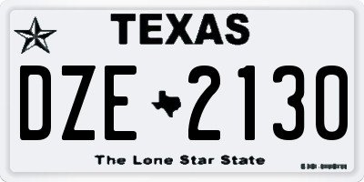 TX license plate DZE2130