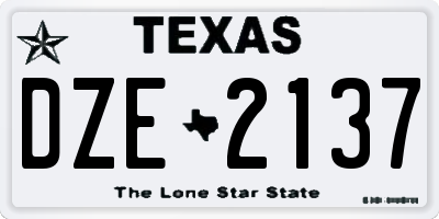 TX license plate DZE2137