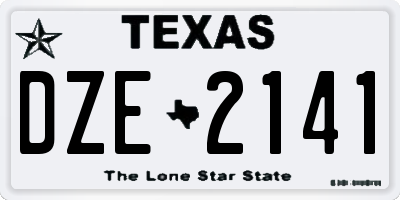 TX license plate DZE2141