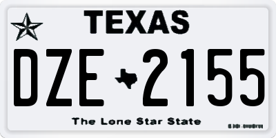 TX license plate DZE2155