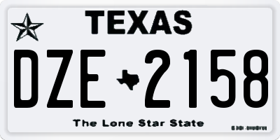 TX license plate DZE2158