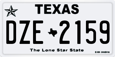 TX license plate DZE2159
