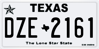TX license plate DZE2161