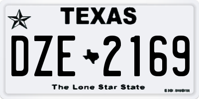 TX license plate DZE2169