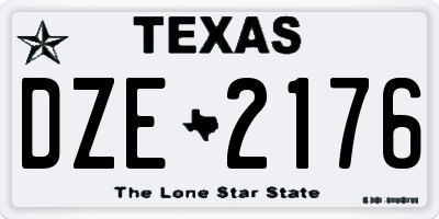 TX license plate DZE2176